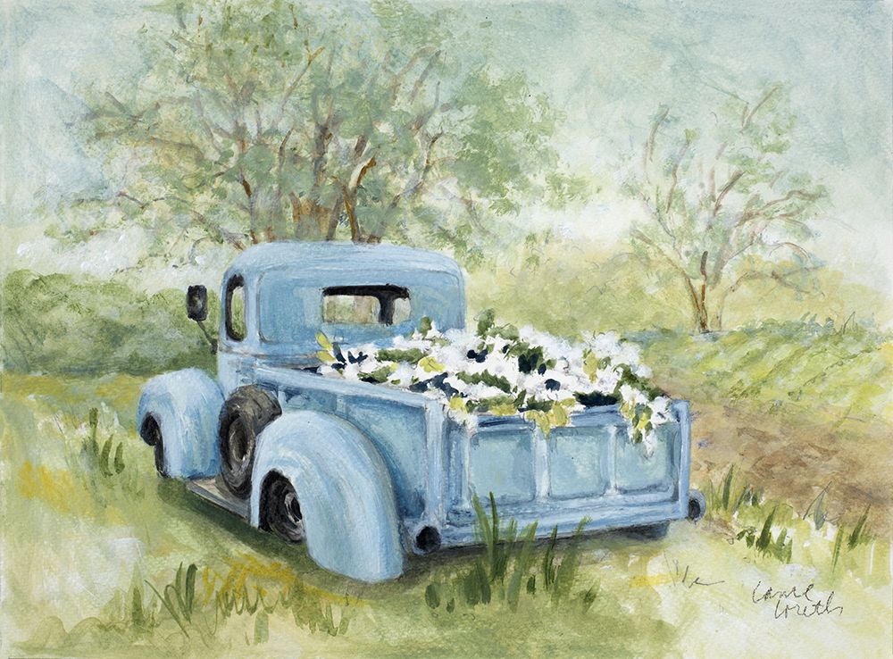 Vintage Truck Flower Sale art print by Lanie Loreth for $57.95 CAD