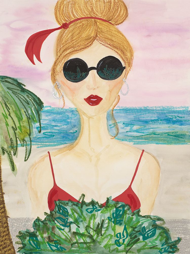 Lady At The Beach art print by Nola James for $57.95 CAD
