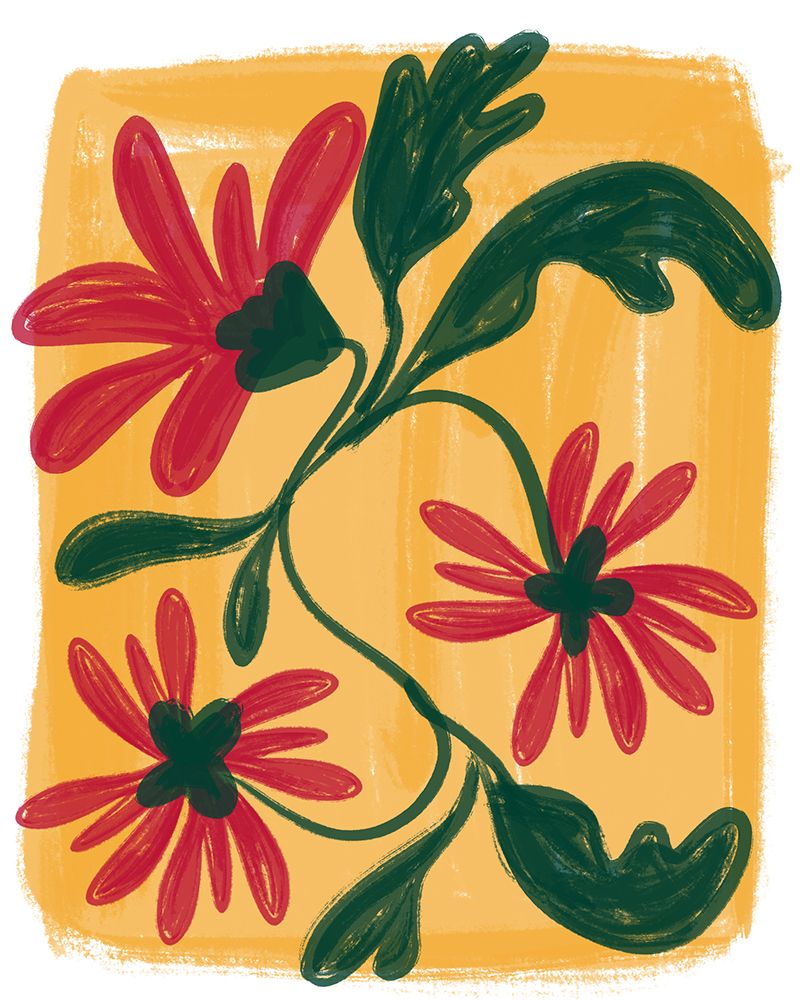 Three Sweet Red Flowers art print by Lucille Price for $57.95 CAD