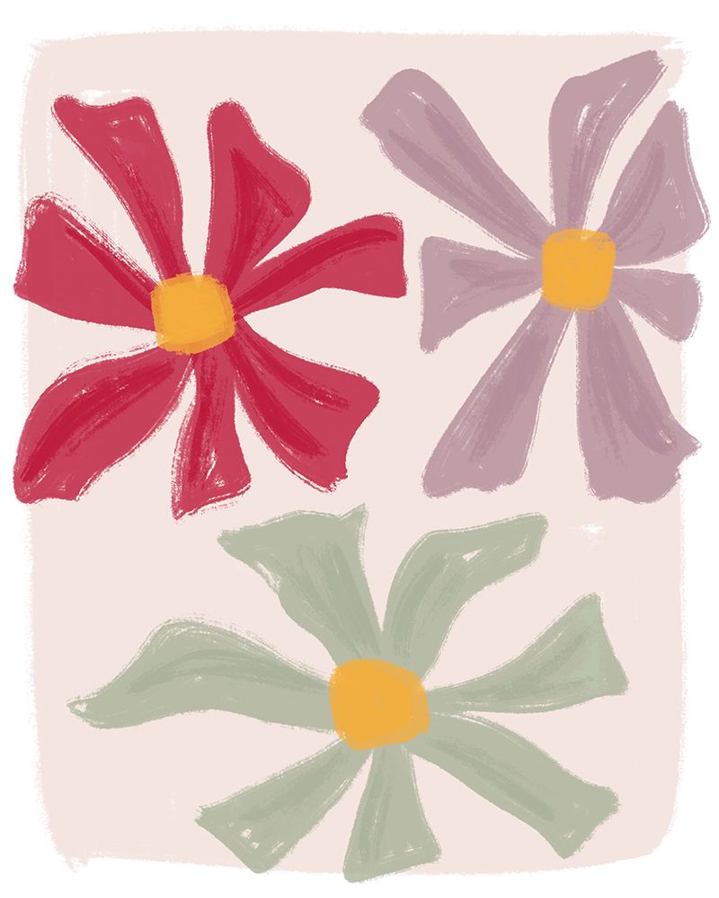 Three Sweet Colorful Flowers art print by Lucille Price for $57.95 CAD