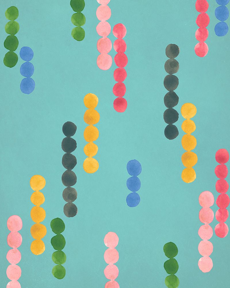 Intermittent Dots on Teal art print by Lucille Price for $57.95 CAD
