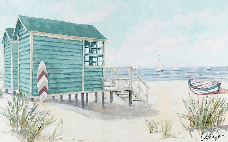 Beach Cabins Fun Times art print by Lorenzo Collective for $57.95 CAD