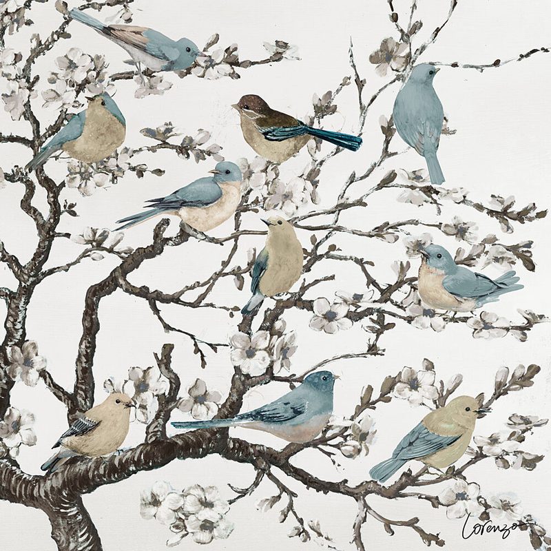Birds Galore on Cherry Blossom art print by Lorenzo Collective for $57.95 CAD