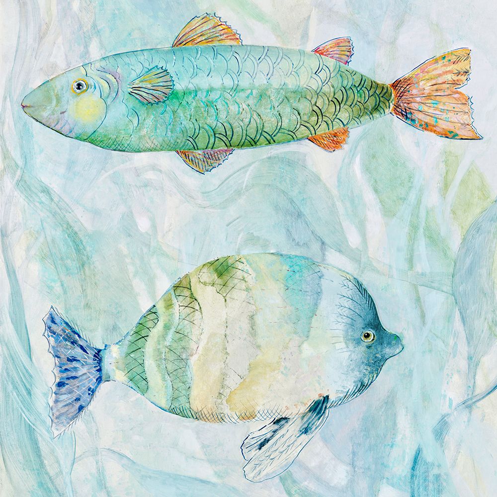 Sweet Fish Duo Muted I art print by Lorenzo Collective for $57.95 CAD