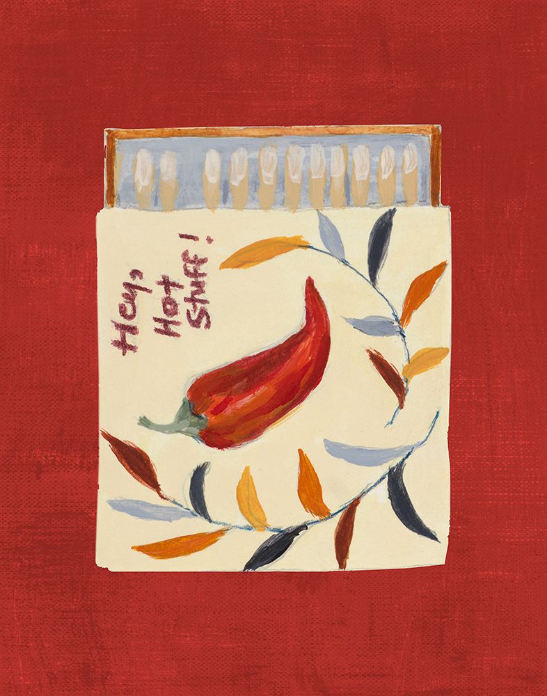 Hey Hot Stuff Matchbook on Red art print by Lanie Loreth for $57.95 CAD