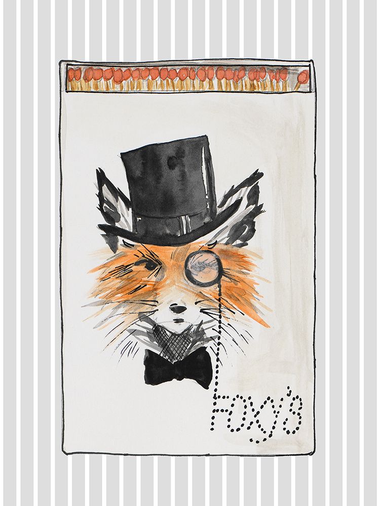 Foxys Matchbook On Stripes art print by Nola James for $57.95 CAD