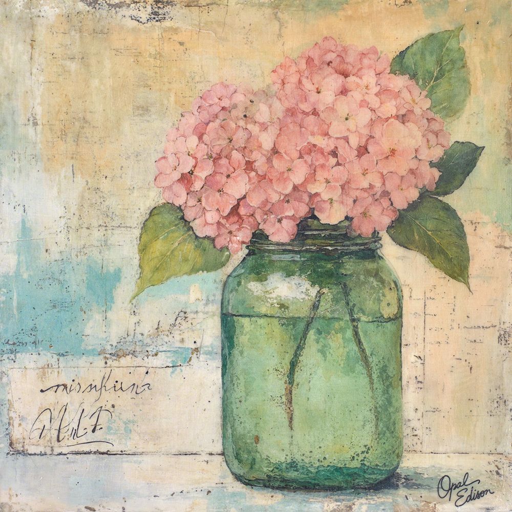 Pink Hydrangeas art print by Opal Edison for $57.95 CAD