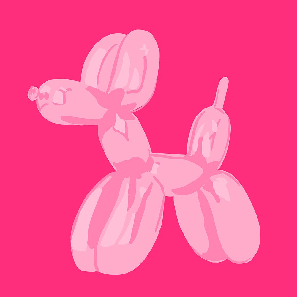 Dog Balloon Hot Pink art print by Lucille Price for $57.95 CAD