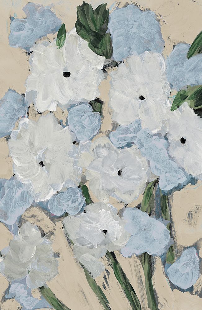 Blue and White Floral art print by Susan Bryant for $57.95 CAD