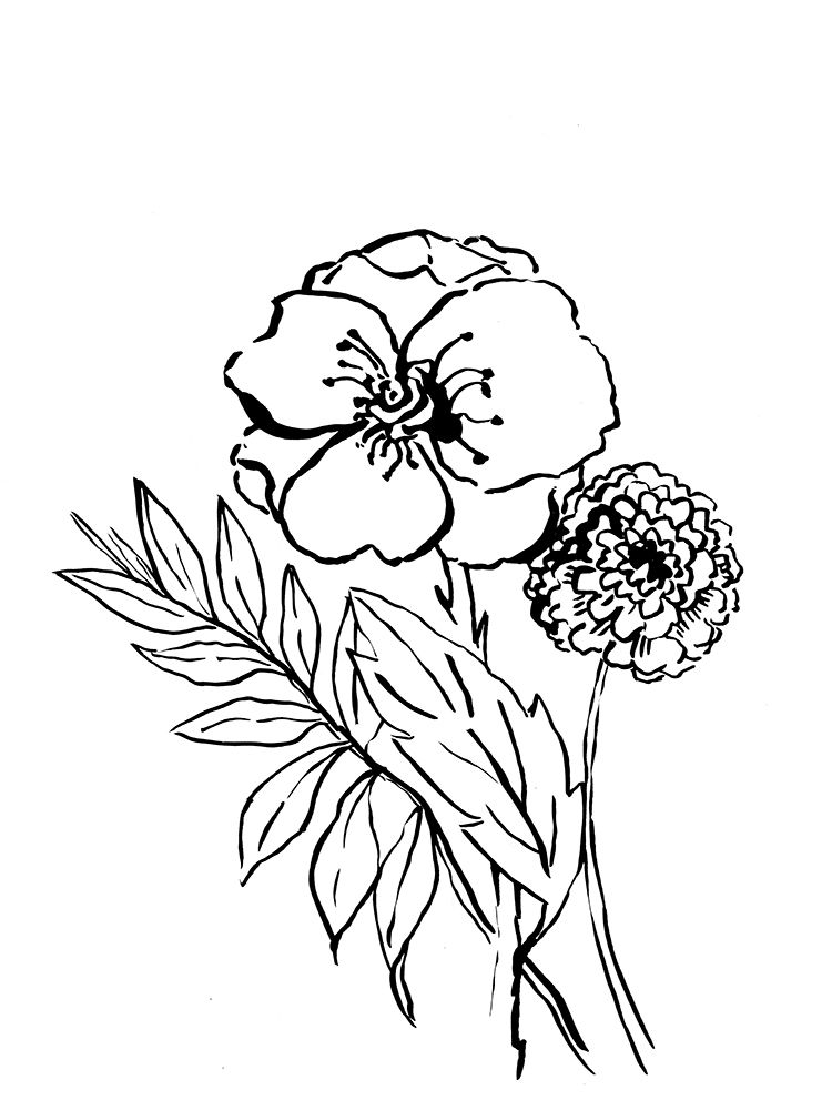 Simple Black and White Blooms I art print by Sarah Jane for $57.95 CAD