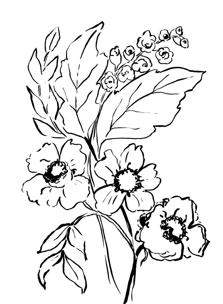 Simple Black and White Blooms II art print by Sarah Jane for $57.95 CAD