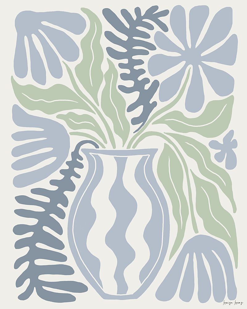 Calming Floral Blue art print by Louise Lucas for $57.95 CAD