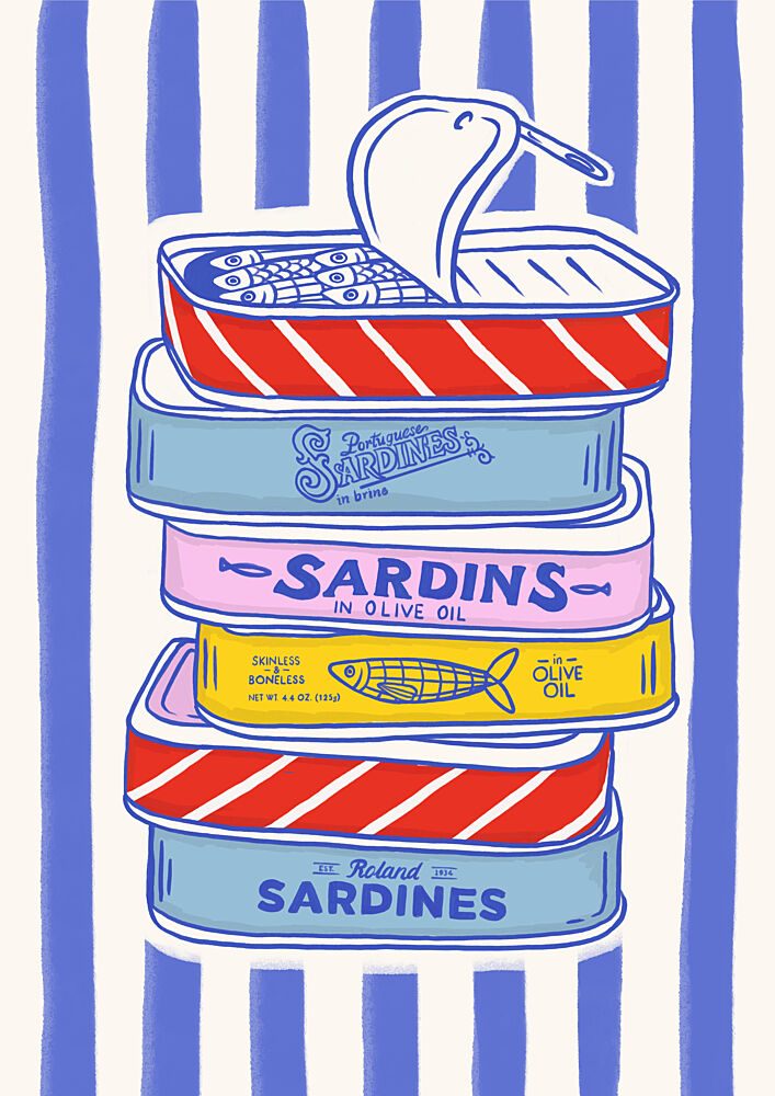 Tower of Sardine Cans art print by Louise Lucas for $57.95 CAD