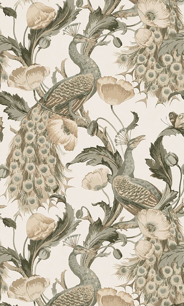 Neutral Peacock Pattern art print by V. Larkspar for $57.95 CAD