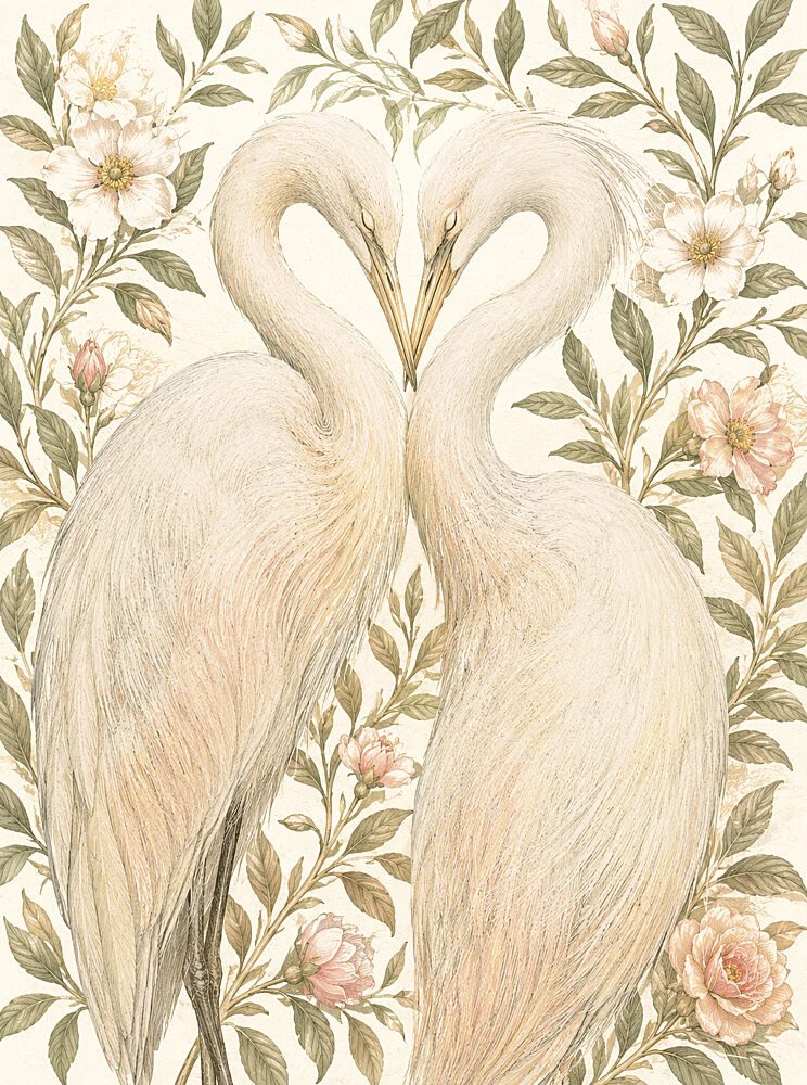 Heart Cranes art print by V. Larkspar for $57.95 CAD