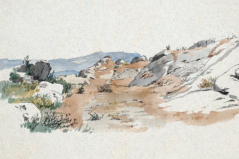 Rocky Cliff art print by V. Larkspar for $57.95 CAD