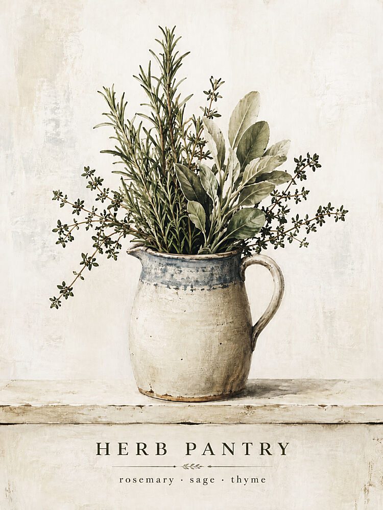 Herb Pantry I art print by V. Larkspar for $57.95 CAD