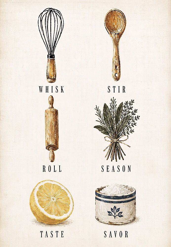 Cooking Essentials I art print by V. Larkspar for $57.95 CAD