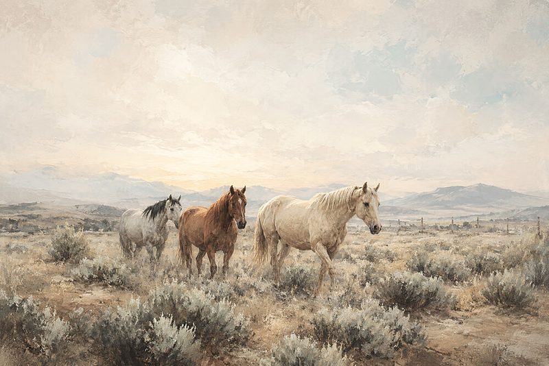 String of Horses art print by V. Larkspar for $57.95 CAD