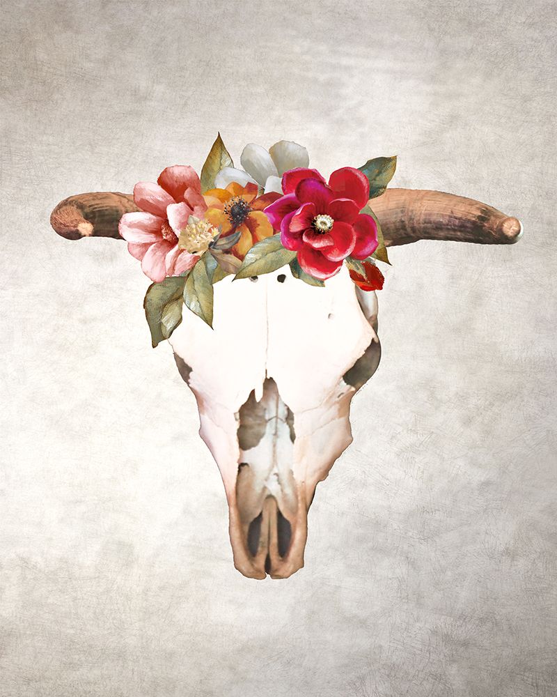 Flowered Skull art print by Lanie Loreth for $57.95 CAD