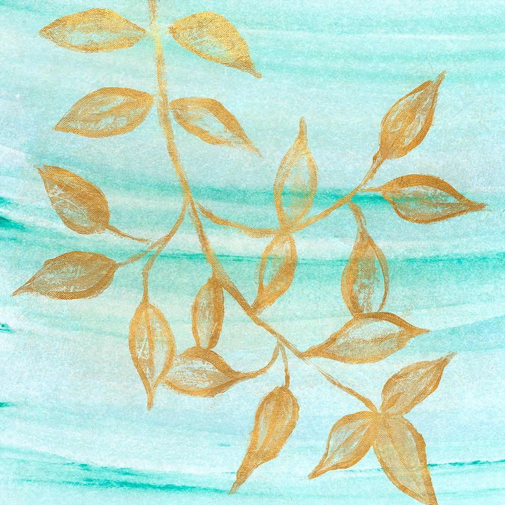 Gold Moment of Nature on Teal II art print by Michael Marcon for $57.95 CAD