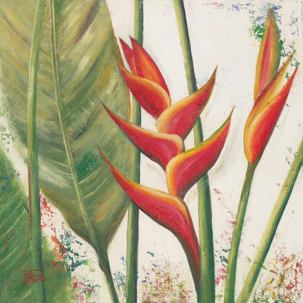 Heliconias With Leaves II art print by Patricia Pinto for $57.95 CAD
