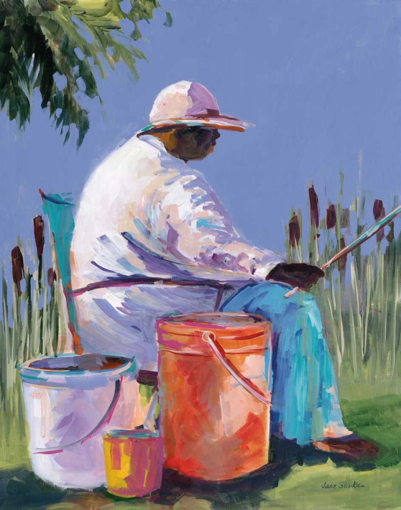 Sisters Fishing I art print by Jane Slivka for $57.95 CAD