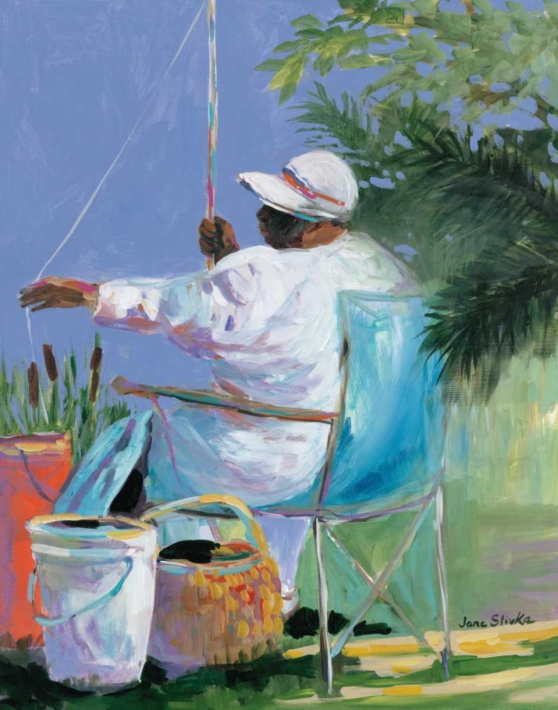 Sisters Fishing II art print by Jane Slivka for $57.95 CAD