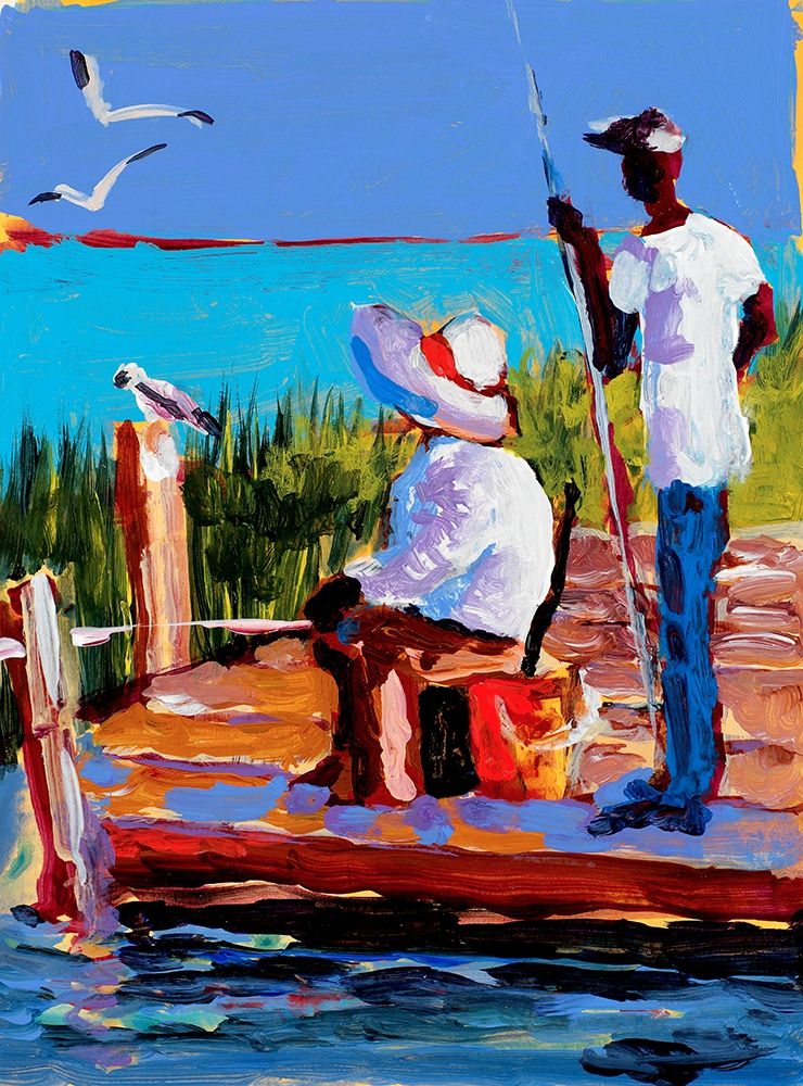 Fishing III art print by Jane Slivka for $57.95 CAD