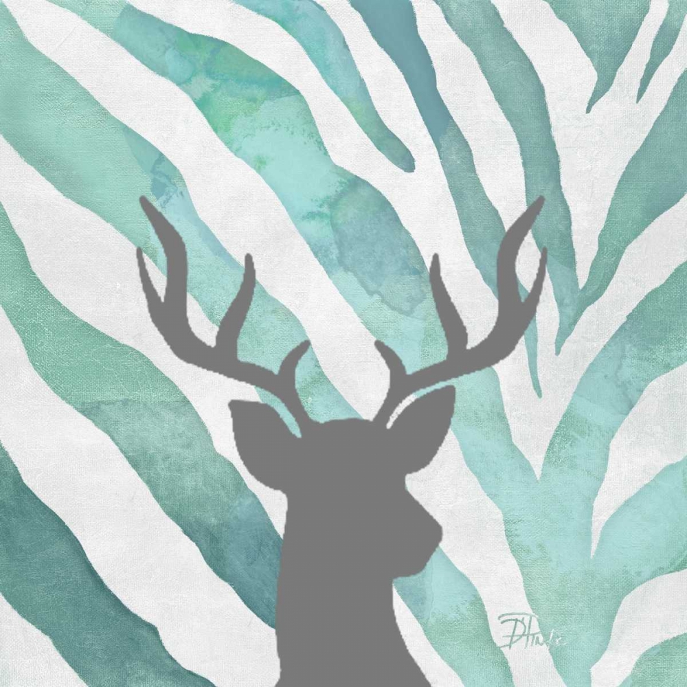 Watercolor Teal Zebra I art print by Patricia Pinto for $57.95 CAD