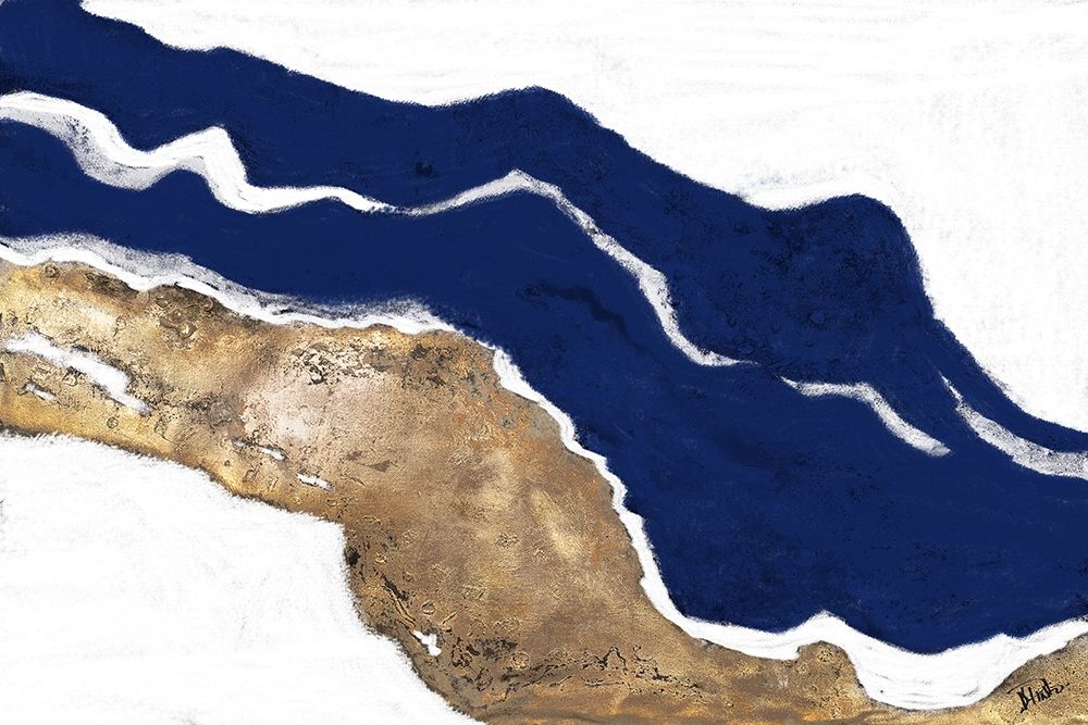 Navy and Gold Tierra I art print by Patricia Pinto for $57.95 CAD