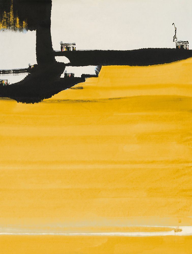 Yellow Abstract Vertical II art print by Llc Urban Pearl Collection for $57.95 CAD
