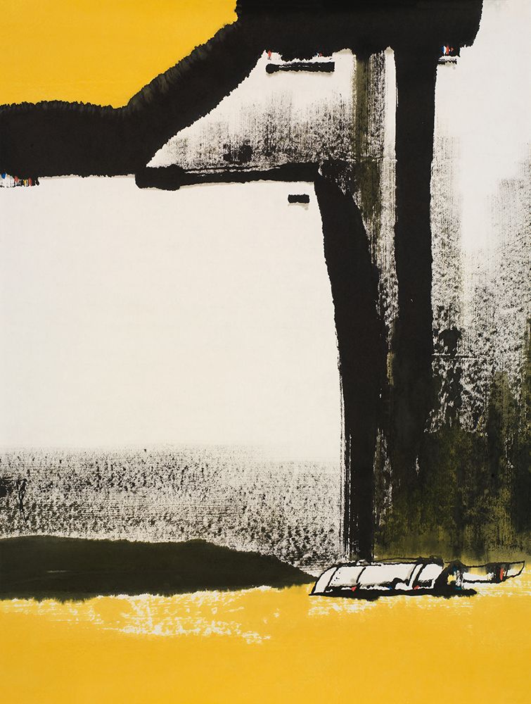 Yellow Abstract Vertical I art print by Llc Urban Pearl Collection for $57.95 CAD