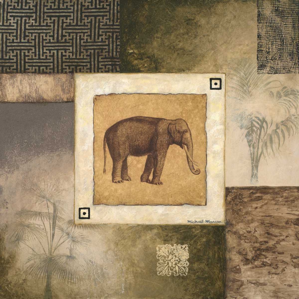 Elephant Woodcut art print by Michael Marcon for $57.95 CAD