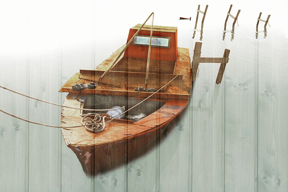Boat with Textured Wood Look III art print by Ynon Mabat for $57.95 CAD