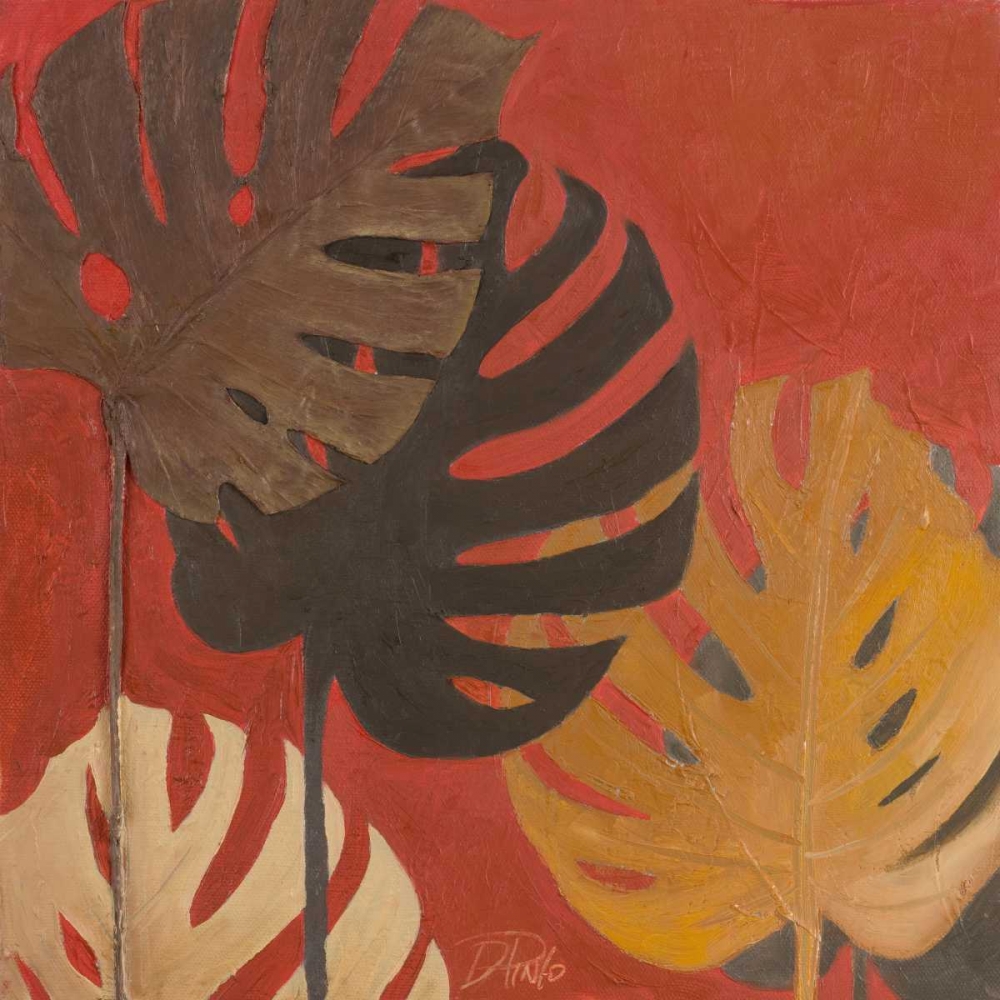 My Fashion Leaves on Red II art print by Patricia Pinto for $57.95 CAD