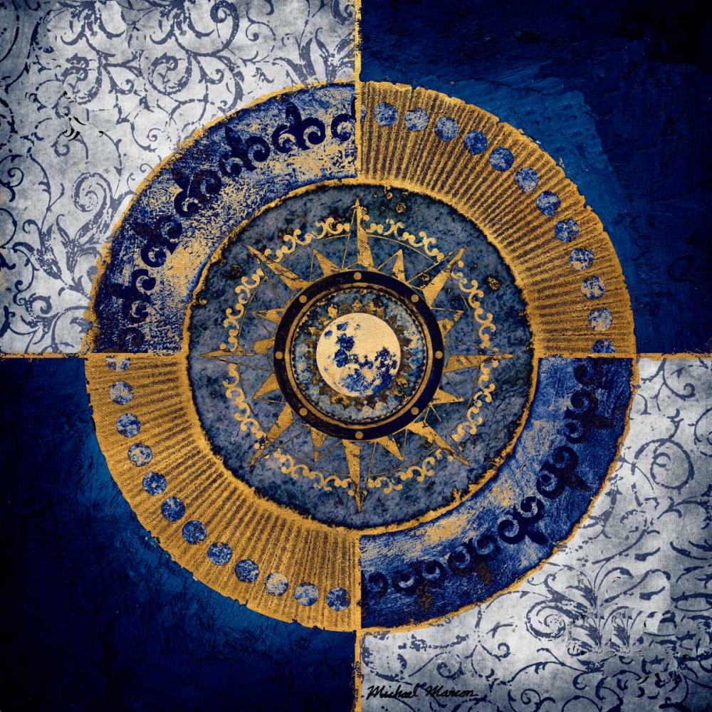 Gold and Sapphire Moon Dial II art print by Michael Marcon for $57.95 CAD