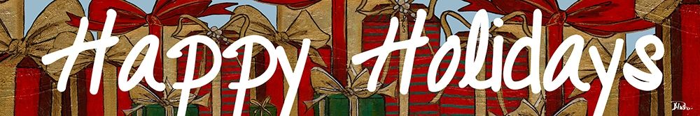 Happy Holiday with Presents art print by Patricia Pinto for $57.95 CAD