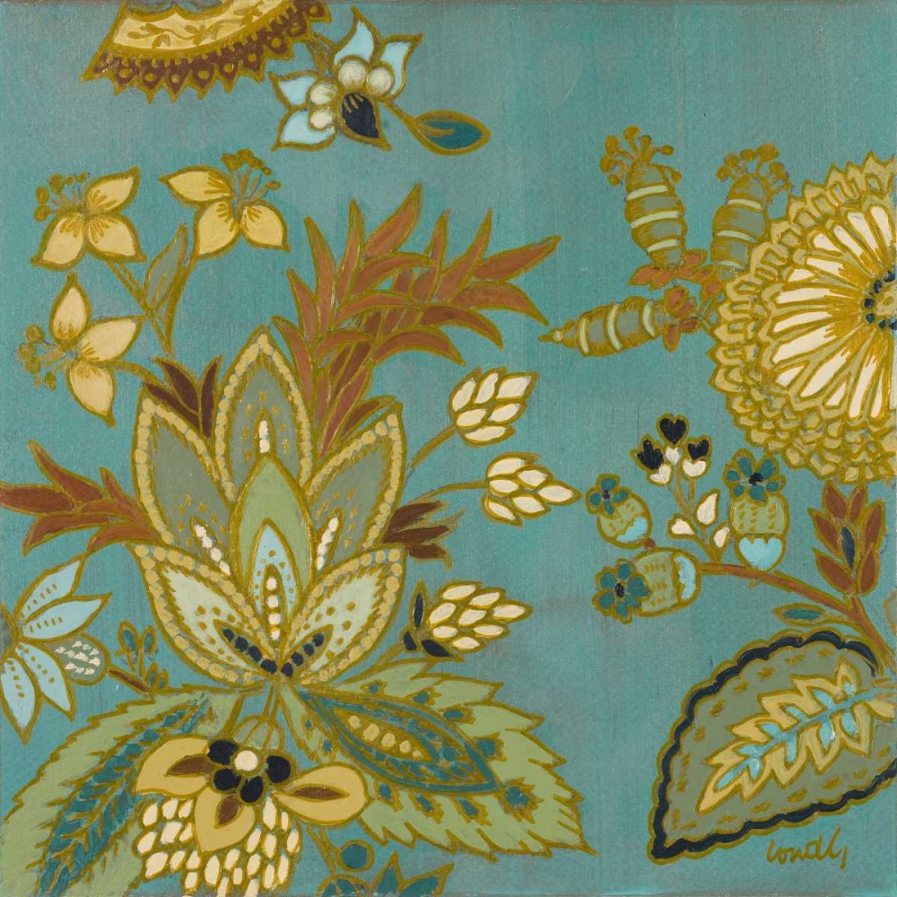 European Floral on Teal I art print by Lanie Loreth for $57.95 CAD
