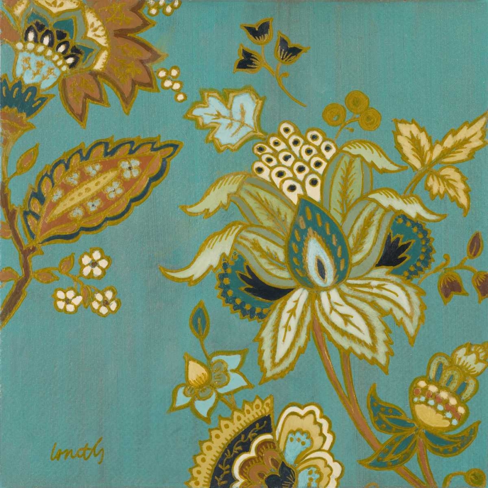 European Floral on Teal II art print by Lanie Loreth for $57.95 CAD