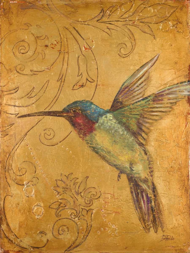 Golden Hummingbird II art print by Patricia Pinto for $57.95 CAD
