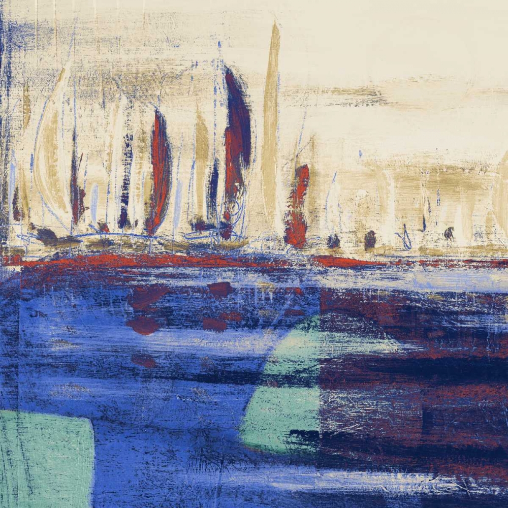 Blue Calm Waters Square I art print by Kingsley for $57.95 CAD