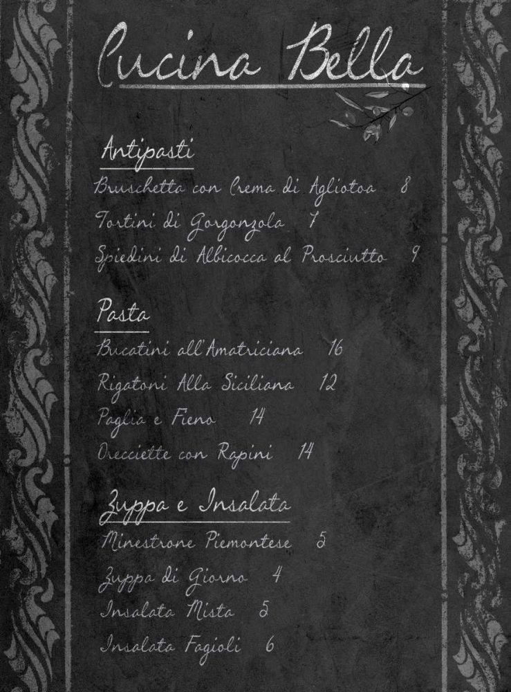 Italian Menu with Border I art print by SD Graphics Studio for $57.95 CAD