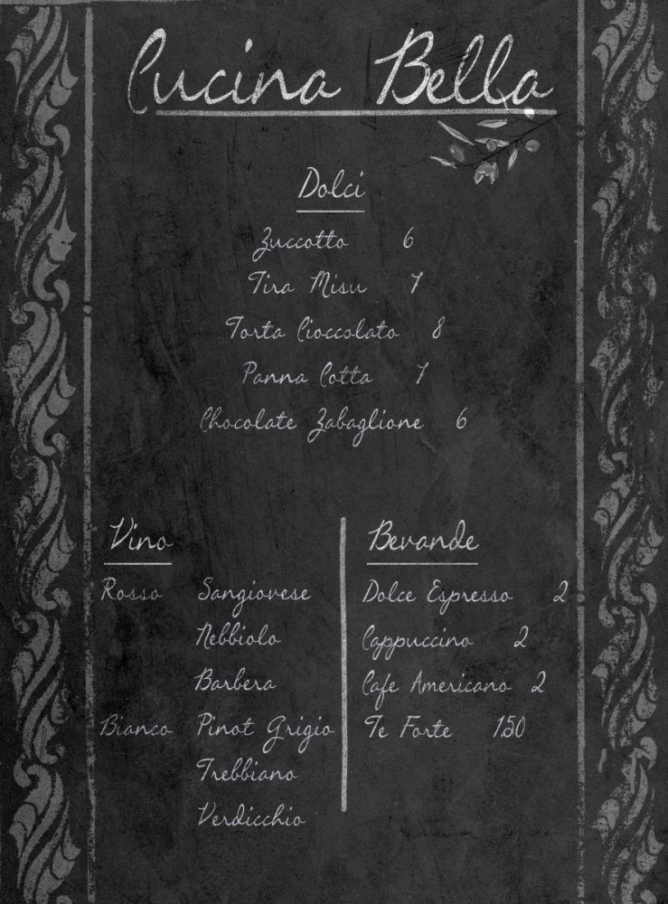 Italian Menu with Border II art print by SD Graphics Studio for $57.95 CAD