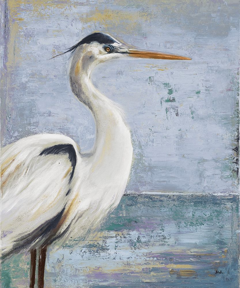 Blue Heron on Blue I art print by Patricia Pinto for $57.95 CAD