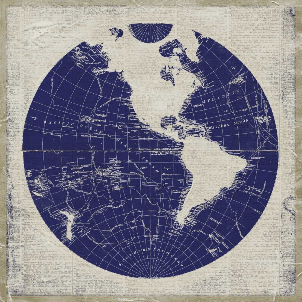Blueprint Map I art print by Elizabeth Medley for $57.95 CAD