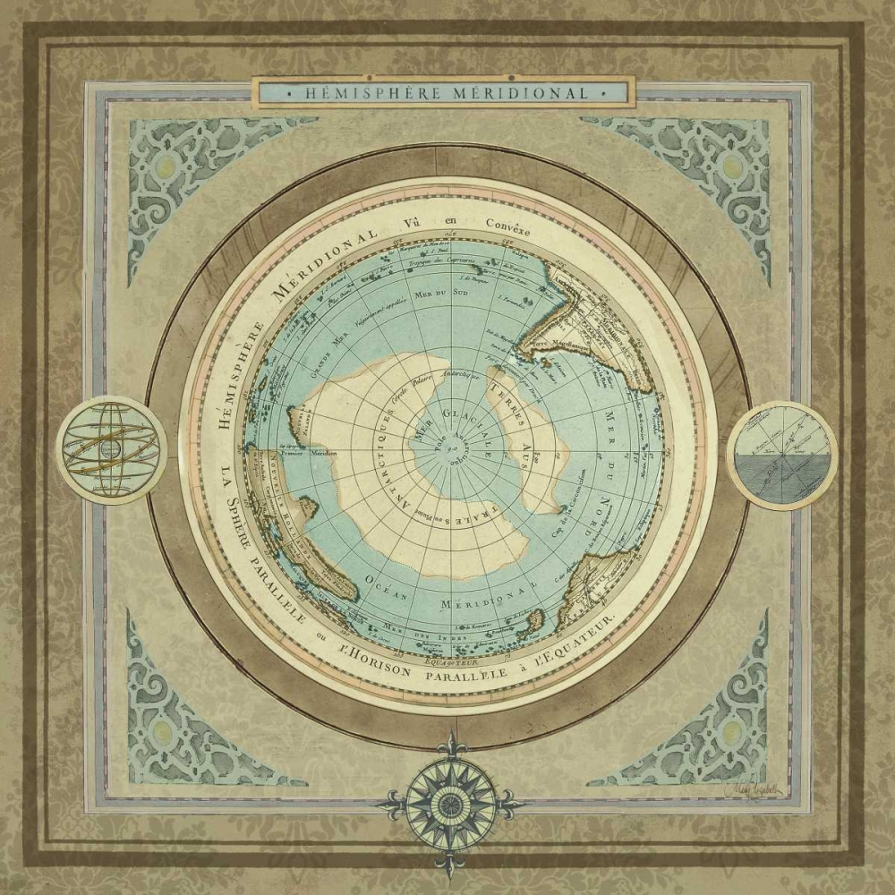 North and South Map II art print by Elizabeth Medley for $57.95 CAD