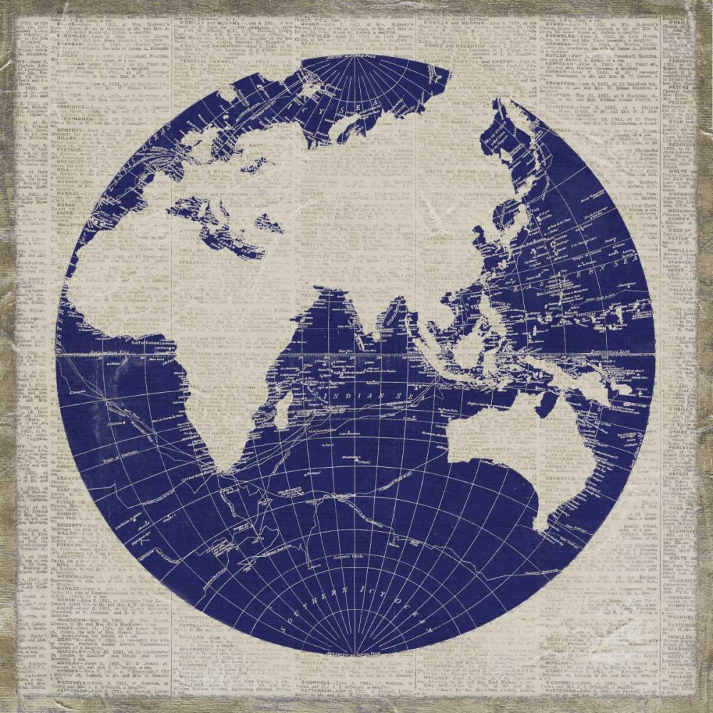 Blueprint Map II art print by Elizabeth Medley for $57.95 CAD