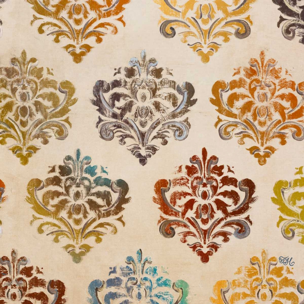Colorful Damask Square II art print by Tiffany Hakimipour for $57.95 CAD