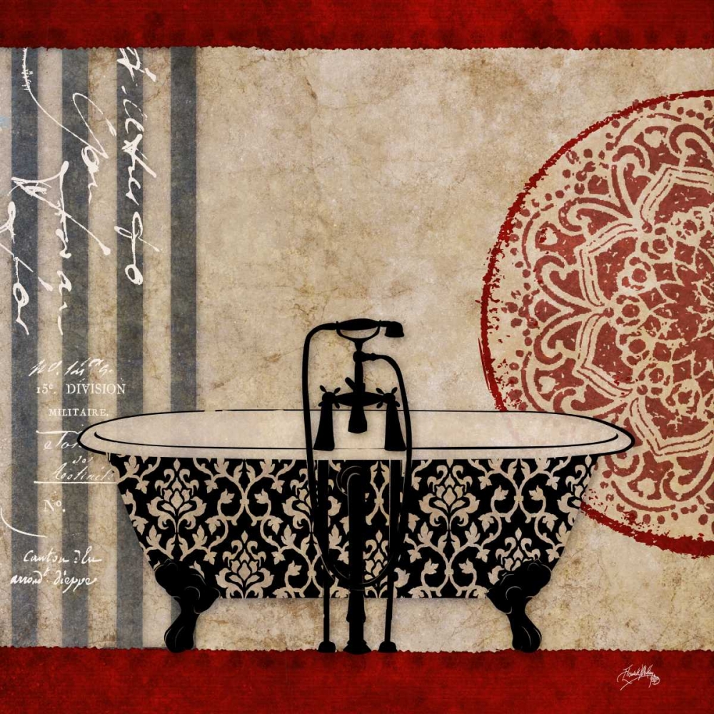 Red Garden Bath I art print by Elizabeth Medley for $57.95 CAD